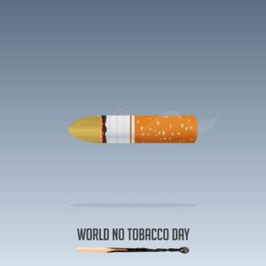وکتور سیگار شکل گلوله - وکتور روز جهانی بدون دخانیات