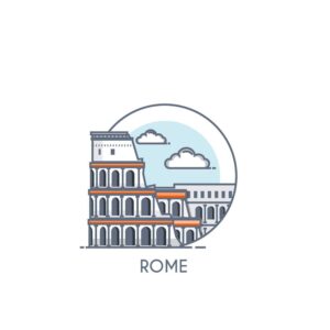 وکتور کلوسیوم نماد شهر رم ایتالیا طرح فلت