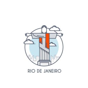 وکتور تندیس مسیح نماد شهر ریو دوژانیرو برزیل طرح فلت