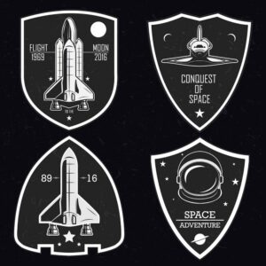 4 وکتور لوگو شاتل فضایی و فضانورد