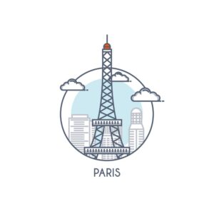 وکتور برج ایفل نماد شهر پاریس فرانسه طرح فلت