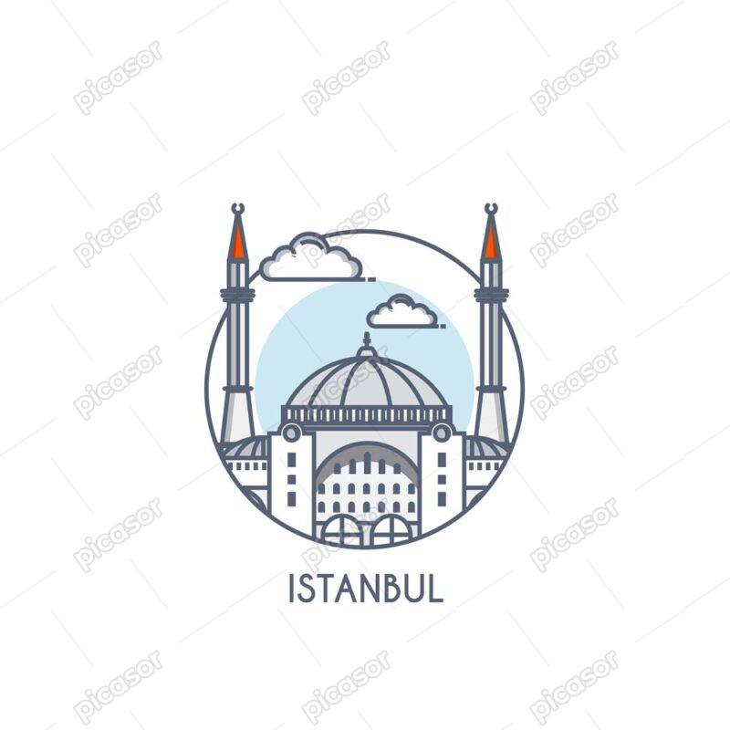 وکتور نماد شهر استانبول ترکیه