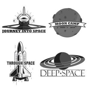 4 وکتور لوگو شاتل فضایی و سیاره