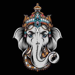 وکتور فیل هندی منقش - وکتور تصویرسازی هندی مناسب چاپ تیشرت