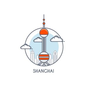 وکتور نماد شهر شانگهای چین طرح فلت