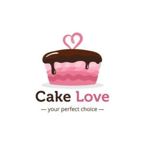 وکتور لوگو کیک توت فرنگی شکلاتی