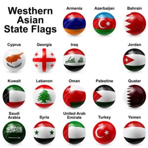 17 وکتور پرچم کشورهای غرب آسیا