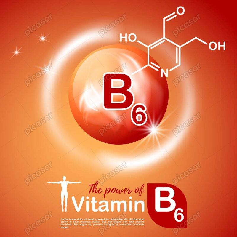 وکتور پس زمینه ویتامین ب 6 - وکتور ویتامین B6 با فرمول