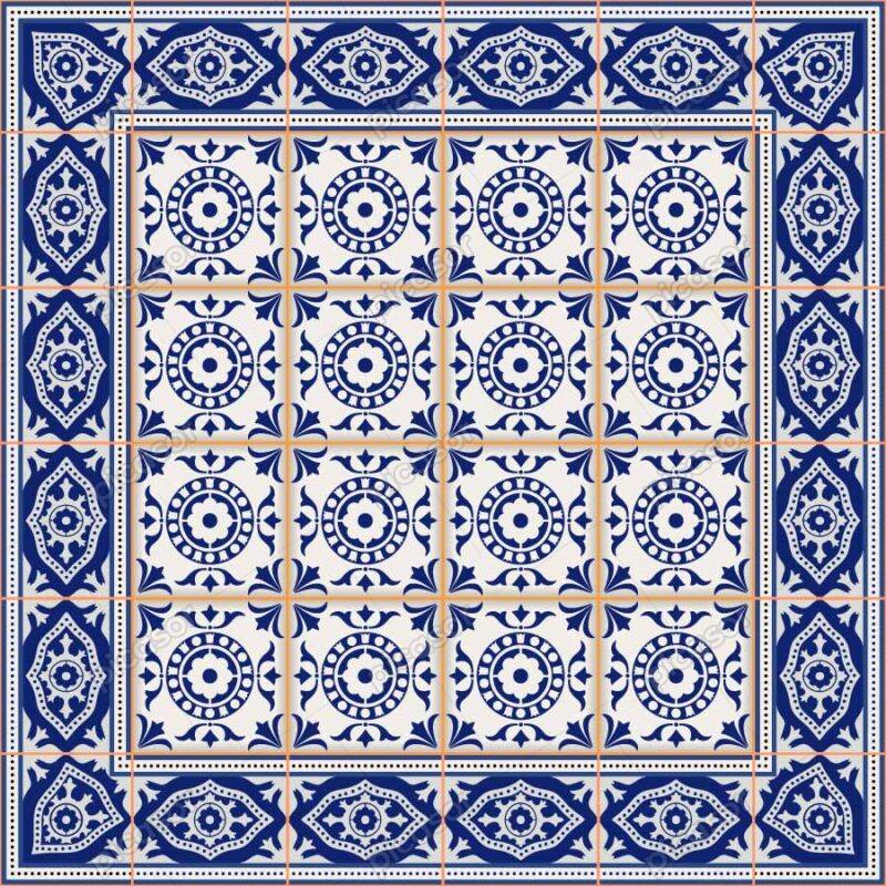 وکتور پترن تذهیب کاشیکاری - وکتور الگو طرح معماری مذهبی