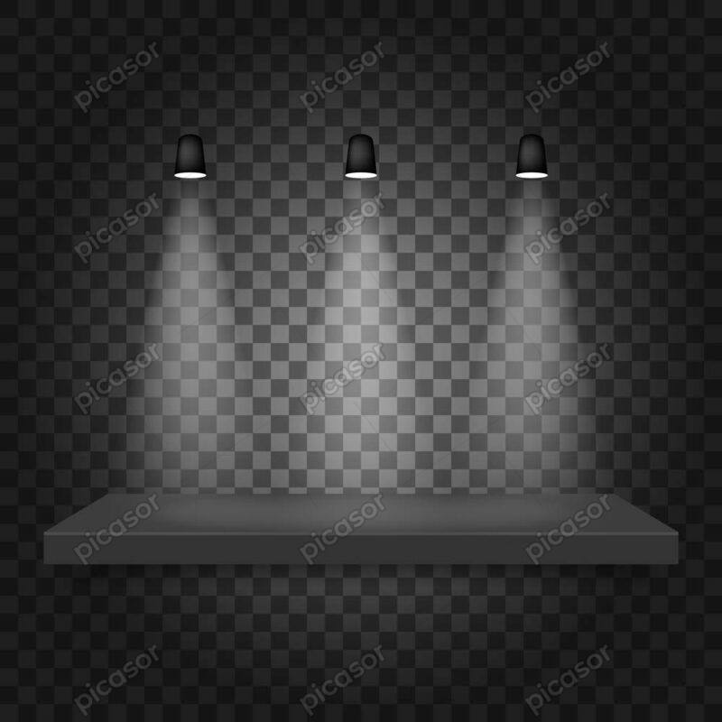 وکتور نورپردازی با لامپ روی استیج تبلیغات محصول