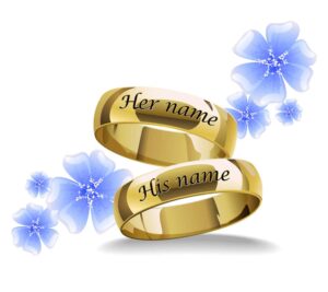 وکتور حلقه ازدواج با گل