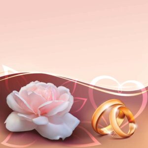 وکتور حلقه ازدواج با گل رز