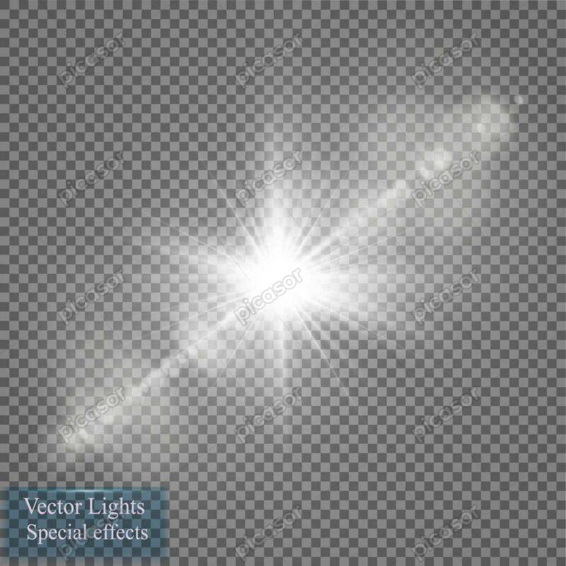 وکتور افکت نور ستاره درخشان سفید