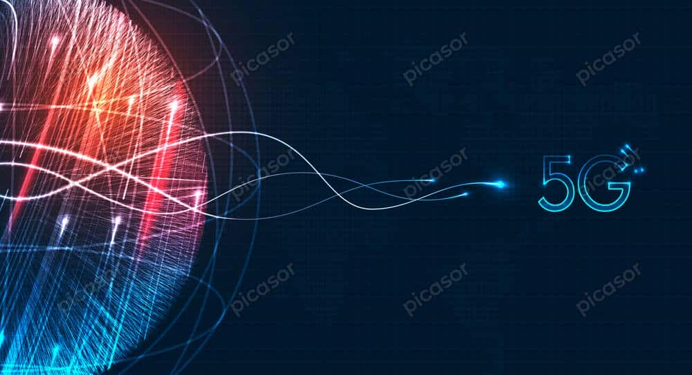 وکتور پس زمینه 5G شبکه تلفن همراه با دایره مشبک و فیبر نور وکتور پس زمینه 5G شبکه تلفن همراه با دایره مشبک و فیبر نور