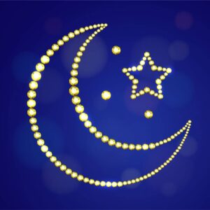 وکتور هلال ماه و ستاره با جواهرات