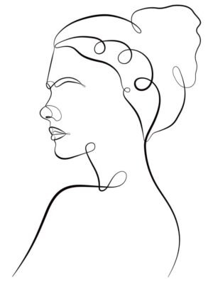 وکتور نقاشی زن مینیمال خطی - وکتور پرتره زن آبستره