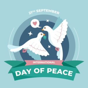 وکتور کبوترهای سفید صلح مناسب روز جهانی صلح - وکتور کبوتر سفید با شاخه زیتون