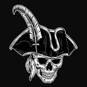 وکتور جمجمه دزد دریایی با کلاه دزد دریایی