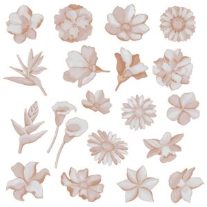 مجموعه 20 وکتور گل خشک شده آبرنگی - وکتور کلیپ آرت گلهای قهوه ای