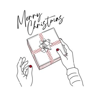 وکتور هدیه دادن کادو گرفتن - وکتور نقاشی جعبه کادویی با دست طرح خطی کانسپت هدیه کریسمس