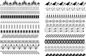 22 وکتور حاشیه خطی تزئینی سنتی سبک نقاشی دست