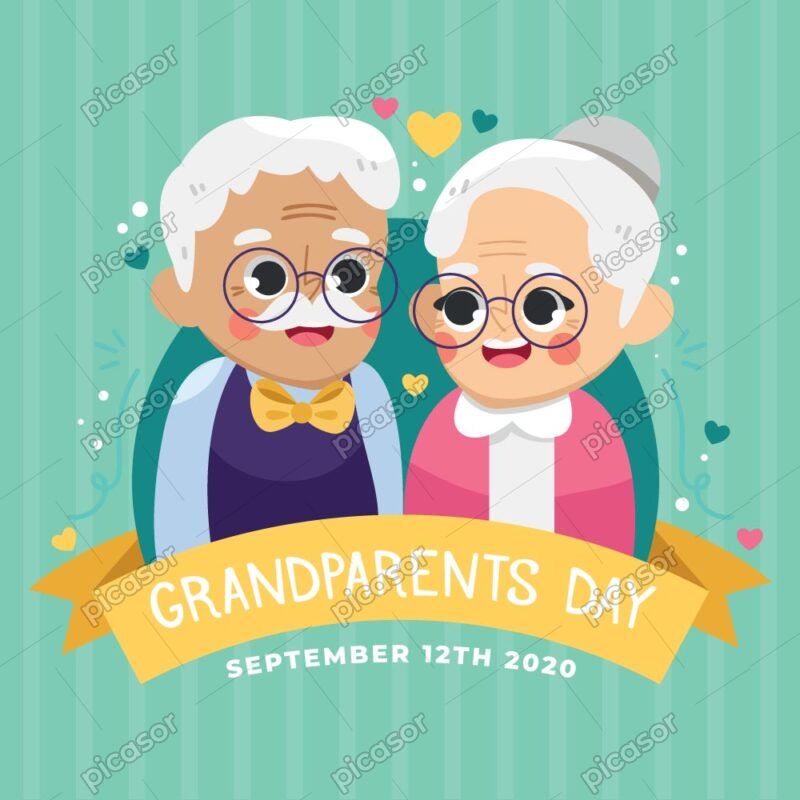 وکتور روز پدربزرگ و مادربزرگ - وکتور روز جهانی سالمند