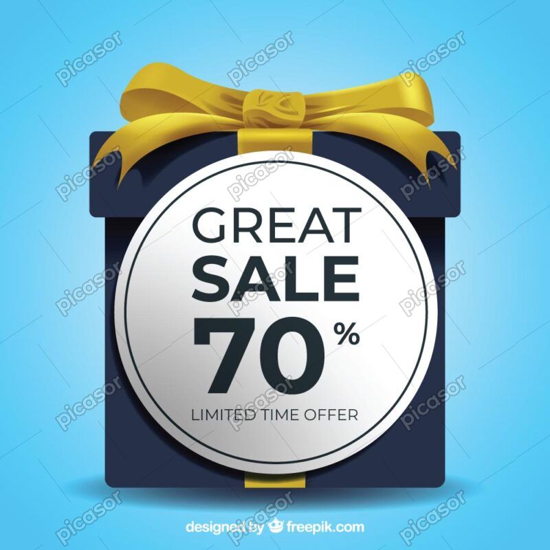 وکتور جعبه کادو با لیبل تخفیف فروش روز بلک فرایدی