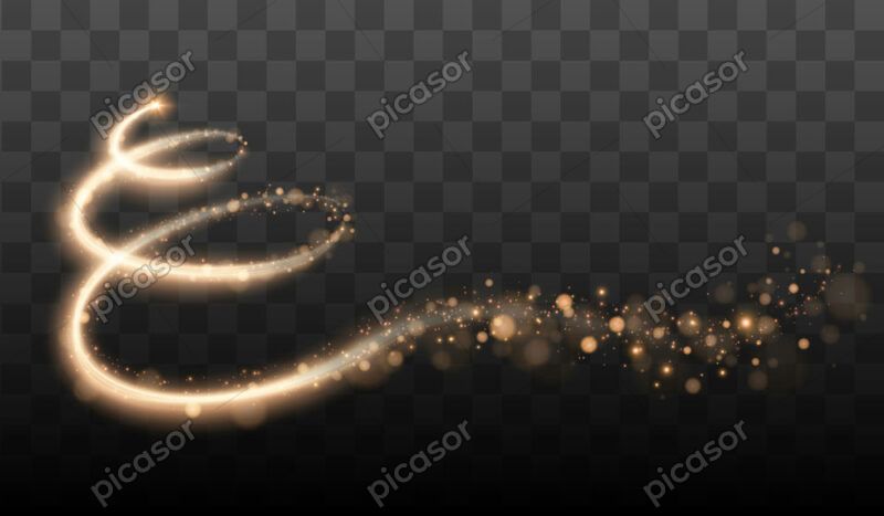 وکتور نور جادویی طلایی چرخان - وکتور افکت درخشش نور