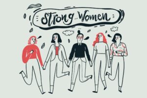وکتور نقاشی زنان دست در دست کنار هم