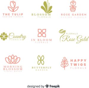 9 وکتور لوگو محصولات زیبایی و بهداشتی - وکتور لوگو گلهای ساده