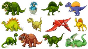 12 وکتور دایناسور کارتونی