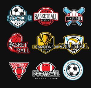 9 وکتور لوگو فوتبال والیبال بسکتبال - وکتور لوگو ورزشها با توپ