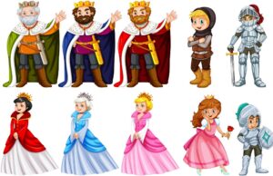 10 وکتور شاه ملکه پرنسس شوالیه دهقان کارتونی