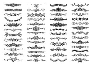 50 وکتور جداکننده کالیگرافی برگ و گل طرح نقاشی ظریف و لاکچری