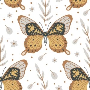 وکتور پترن نقاشی پروانه منقش سبک بوهو