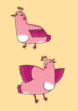 2 وکتور نقاشی پرنده سبک ژاپنی