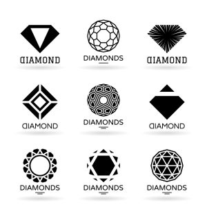 9 وکتور لوگو الماس لوگو هندسی