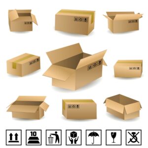 9 وکتور باکس و جعبه کارتن باز و بسته - وکتور بسته بندی و حمل و نقل