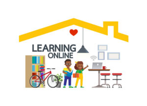 وکتور آموزش از راه دور و کلاس درس آنلاین - وکتور کلاس آنلاین برای کودکان