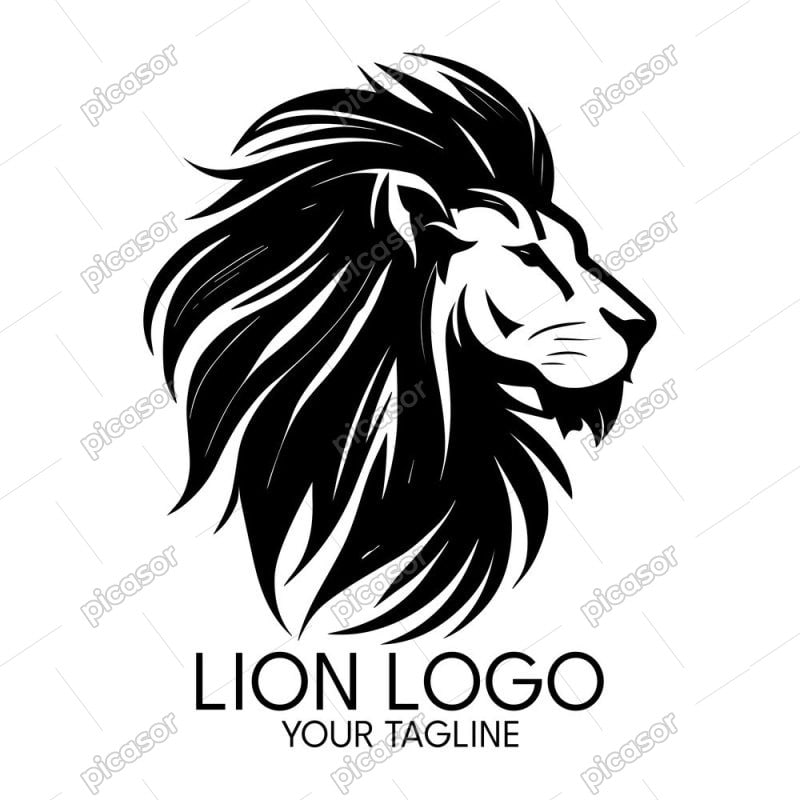 وکتور لوگو نیمرخ شیر وکتور لوگو شیر طراحی لوکس
