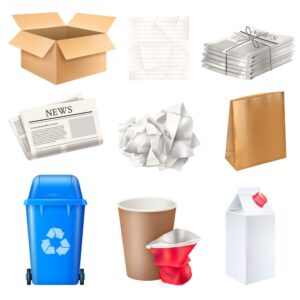 9 وکتور سطل زباله های قابل بازیافت و کاغذی