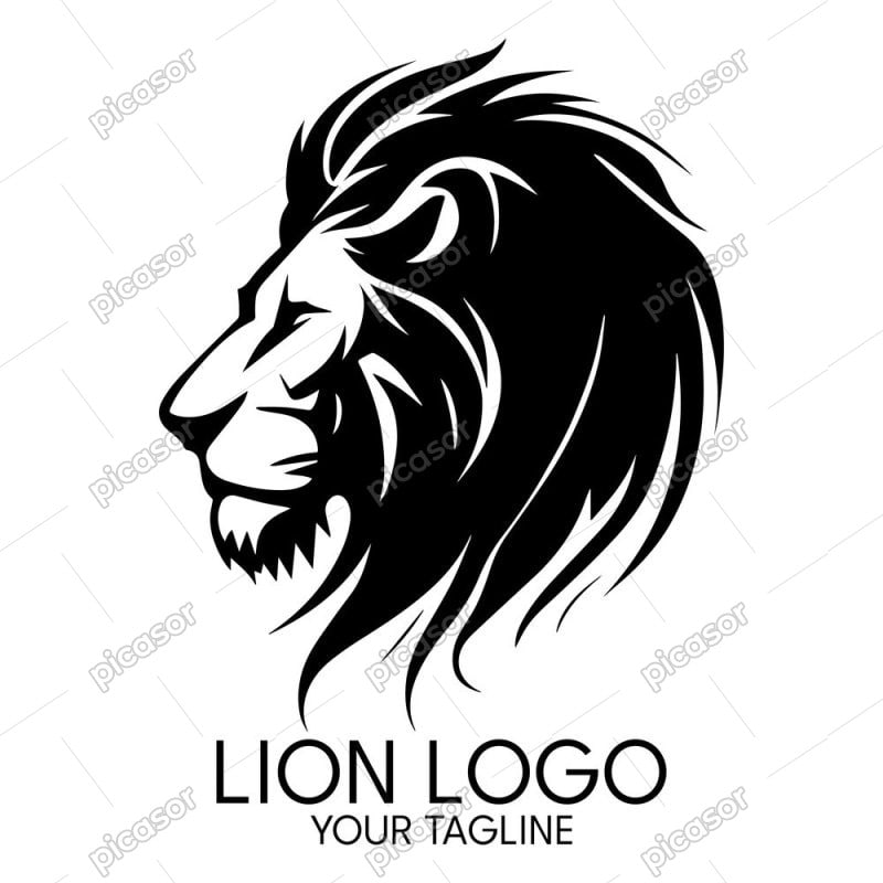وکتور نیمرخ شیر وکتور لوگو شیر طراحی لوکس واقعی - وکتور نقاشی شیر