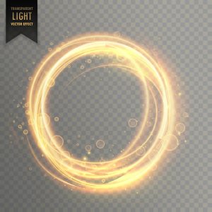 وکتور حلقه نور طلایی درخشان - وکتور افکت نور دایره نورانی