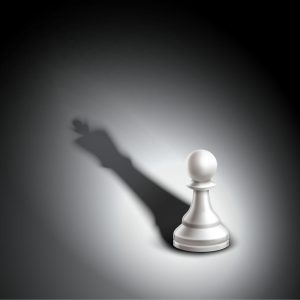 وکتور سرباز شطرنج با سایه شاه شطرنج