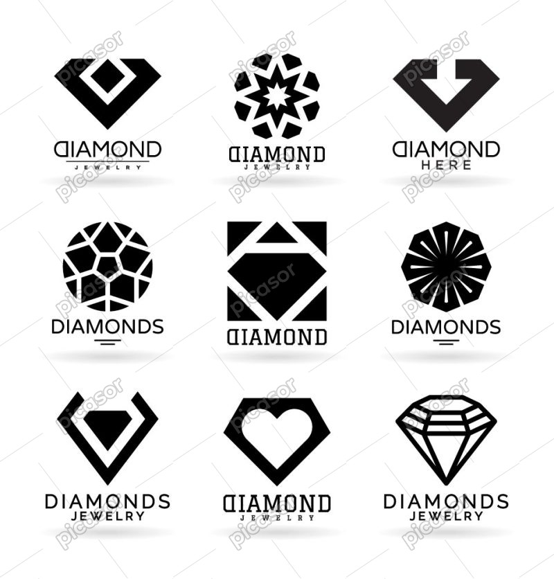 9 وکتور لوگو سنگ بلور الماس و جواهر