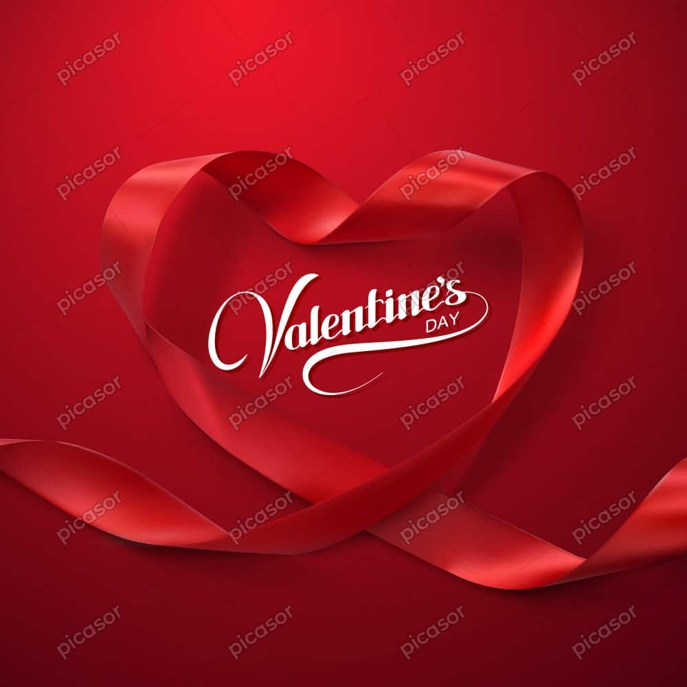 وکتور پس زمینه قلب قرمز با روبان مناسب روز ولنتاین وکتور پس زمینه قلب قرمز با روبان مناسب روز ولنتاین