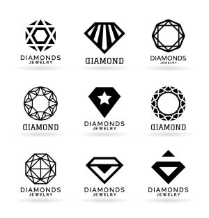 9 وکتور لوگو الماس و سنگ جواهر