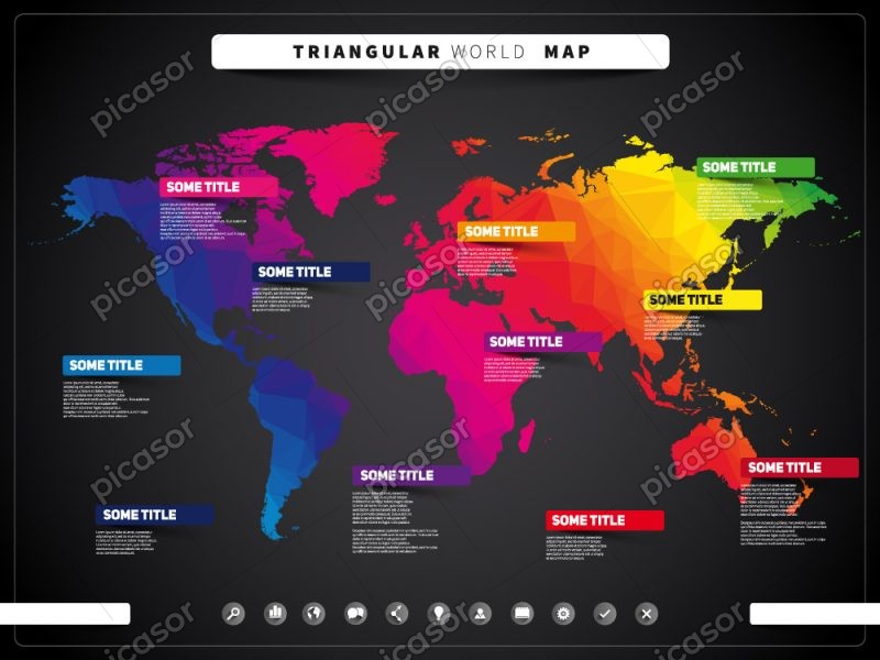 وکتور نقشه جهان طرح اینفوگرافیک زمین