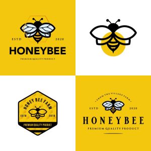 4 وکتور لوگو زنبور عسل طراحی لوکس