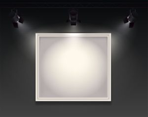 وکتور نورپردازی روی تابلوی سفید - وکتور تابلو خالی با نورپردازی